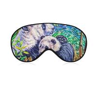 Mom Panda Bear Sleep Mask Blindfold Bamboo Adjustable Super-Smooth Soft Eye Mask Cover for Men Women Travel and Nap