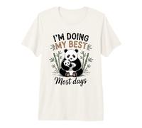 Mom Panda Doing My Best Most Days Cute Baby Cub Bear Premium T-Shirt