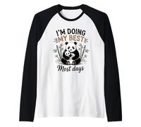 Mom Panda Doing My Best Most Days Cute Baby Cub Bear Raglan Baseball Tee