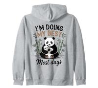 Mom Panda Doing My Best Most Days Cute Baby Cub Bear Zip Hoodie