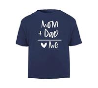 Mom Plus Dad Equals Me Statement [BBY5] Short Sleeve Cotton Toddler t Shirt, 3-4 Years, Navy