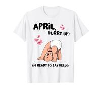 Mom Pregnancy Announcement Baby expected in April T-Shirt