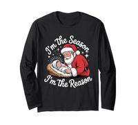 Mom Religious Christmas Shirt I'm The Season I'm The Reason Long Sleeve T-Shirt