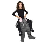 Mom Ride-on Elephants Kids Costume Grey 10-12 Years