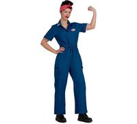 Mom Rosie The Riveter Costume Blue S