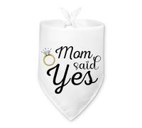 Mom Said Yes Dog Bandana Bridal Shower Gifts for Bride Pet Dog Triangle Scarf Accessories Wedding Gifts for Couple Engagement Party Decorations Photo Prop for Small Medium Large Dogs Cats