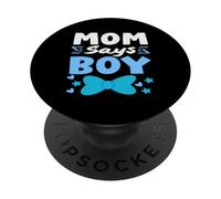 Mom Says Boy Gender Reveal Party Team Blue Voting PopSockets Adhesive PopGrip