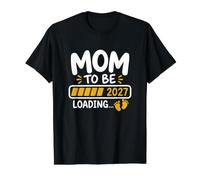 Mom to Be Loading 2027 Pregnancy Announcement Baby Reveal Value Graphic T-Shirt, Men, Black, L