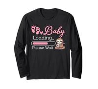 Mom to Be Sloth Baby Loading Pregnancy Humor Long Sleeve T-Shirt