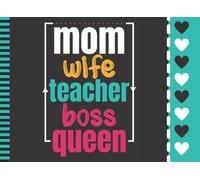Mom Wife Teacher Boss Queen: Mom Coupon Book / 50 Blank Vouchers / Fill In The Blank / Cute Card Alternative / Stocking Stuffer Booklet / Gift For ... Birthday - Christmas / Colorful Text on Black