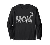 Mom3 Chalkboard Math Mom of Three Mothers Day Long Sleeve T-Shirt