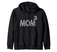 Mom3 Chalkboard Math Mom Of Three Mothers Day Zip Hoodie