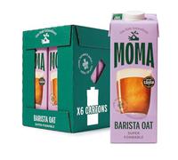 MOMA Barista Oat Drink - 6 x 1L - 100% Plant Based Vegan - Perfect for Frothy Coffee - Made with the whole of the oat for fibre and delicious flavour - No Added Sugar - Vit D, B2 and B12