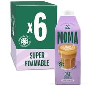 MOMA - Barista Oat Drink - 750ml x 6 • 100% Plant-Based & Vegan • Perfectly Foamable for Coffee • Made with British Oats for Creamy Taste • No Added Sugar • Enriched with Vitamins