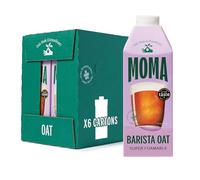 MOMA - Barista Oat Drink - 750ml x 6 • 100% Plant-Based & Vegan • Perfectly Foamable for Coffee • Made with British Oats for Creamy Taste • No Added Sugar • Enriched with Vitamins