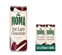 MOMA Iced Coffee - CHOCOLATE OAT LATTE - 12 x 250ml Cans Multipack - Made with Oat Milk & Arabica Coffee Beans - Preservative Free, Vegan, Dairy Free - Ready To Drink Ice Coffee