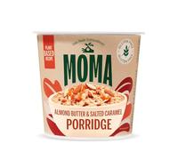 MOMA Instant Porridge Pots ALMOND BUTTER & SALTED CARAMEL - 55g Pot - Breakfast Jumbo Oat - Dairy Free, Gluten Free, Vegan, High in Fibre, Source of Protein, Rich in Vitamin B6 - Made in UK