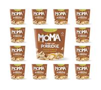 MOMA Instant Porridge Pots ALMOND BUTTER & SALTED CARAMEL - Box of 12 x 55g - Breakfast Jumbo Oat - Dairy Free, Gluten Free, Vegan, High in Fibre,