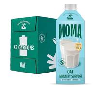 MOMA - Oat Drink - Immunity Support - Enriched with Vitamins - 750ml x 6 • 100% Plant-Based & Vegan • Perfectly Foamable for Coffee • Made with British Oats for Creamy Taste • No Added Sugar