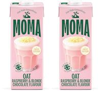 MOMA - Raspberry & Blonde Chocolate Flavoured Oat Drink - LIMITED EDITION - 1L • 100% Plant Based & Vegan • Gluten & Nut Free • With Real Raspberries • Made with British Oats • Indulgent & Creamy