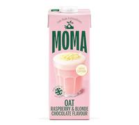 MOMA - Raspberry & Blonde Chocolate Flavoured Oat Drink - LIMITED EDITION - 1L • 100% Plant Based & Vegan • Gluten & Nut Free • With Real Raspberries • Made with British Oats • Indulgent & Creamy