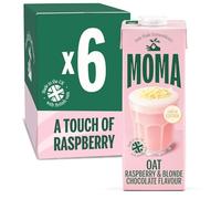 MOMA - Raspberry & Blonde Chocolate Flavoured Oat Drink - LIMITED EDITION - 1L x 6 • 100% Plant Based & Vegan • Gluten & Nut Free • With Real Raspberries • Made with British Oats • Indulgent & Creamy