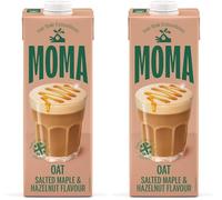 MOMA - Salted Maple & Hazelnut Barista Oat Drink - 1L • 100% Plant Based & Vegan • Perfectly Foamable & Non-Splitting • Nut Free • No Added Sugar • Enriched with Vitamins • Indulgent & Creamy