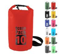 MOMAHUA 10L Dry Bag,Red Waterproof Bag with Adjustable Shoulder Strap,Small Capacity Swimming Bags 2L/5L/10L/15L/20L/25L/30L Dry Sack for Paddle Boarding,Wet Bags for Travel,Outdoor Camping