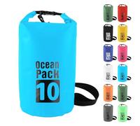 MOMAHUA 10L Dry Bag,Sky Blue Waterproof Bag with Adjustable Shoulder Strap,Small Capacity Swimming Bags 2L/5L/10L/15L/20L/25L/30L Dry Sack for Paddle Boarding,Wet Bags for Travel,Outdoor Camping