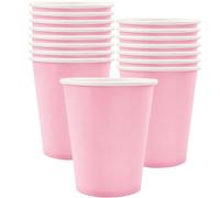 MOMAHUA 16P Party Cups,Pink Paper Cup for Birthday,9oz/250ml Birthday Cups Solid Color Tableware,Table Decors for Wedding,Picnic,Sage Green Themed Party Supplies for 16 Guests