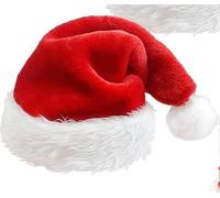 MOMAHUA 2 Pack Christmas Santa Hat for Christmas Party - Red Santa Hat Multipack for Father Christmas Fancy Dress Accessories - Fun Festive Headwear Xmas Accessories for Xmas New Year Office Party