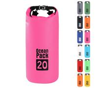 MOMAHUA 20L Dry Bag,Rose Red Waterproof Bag with Adjustable Shoulder Strap,Medium Capacity Swimming Bags 2L/5L/10L/15L/20L/25L/30L Dry Sack for Paddle Boarding,Wet Bags for Travel,Outdoor Camping