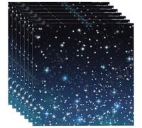 MOMAHUA 20P Dark Blue Napkins,Space Galaxy Birthday Napkins,6.5inch Party Luncheon Napkin,Galaxy Themed Serviettes Table Decorations for Wedding,Anniversary,Valentine's Day Decor,Party Supplies