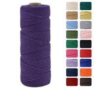 MOMAHUA 2MM Macrame Cord Rope 100m Eggplant Purple Chemical Free Rope for DIY Crafts,Home Decor and Gift Wrapping,Christmas Wedding Decors