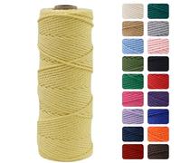 MOMAHUA 2MM Macrame Cord Rope 100m Yellow Chemical Free Rope for DIY Crafts,Home Decor and Gift Wrapping,Christmas Wedding Decors