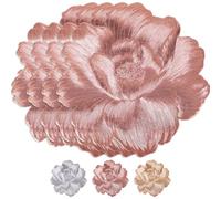 MOMAHUA 4 Pack Red Placemats Set 38CM/15inch Flower Place mats for Table Elegant PVC Table Mats with Heat Resistant&Non Slip Design Premium Dining Placemats for Wedding,Restaurant&Party Decor