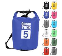 MOMAHUA 5L Dry Bag,Blue Waterproof Bag with Adjustable Shoulder Strap,Small Capacity Swimming Bags 2L/5L/10L/15L/20L/25L/30L Dry Sack for Paddle Boarding,Wet Bags for Travel,Outdoor Camping