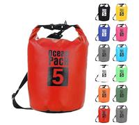 MOMAHUA 5L Dry Bag,Red Waterproof Bag with Adjustable Shoulder Strap,Small Capacity Swimming Bags 2L/5L/10L/15L/20L/25L/30L Dry Sack for Paddle Boarding,Wet Bags for Travel,Outdoor Camping