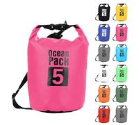 MOMAHUA 5L Dry Bag,Rose Red Waterproof Bag with Adjustable Shoulder Strap,Small Capacity Swimming Bags 2L/5L/10L/15L/20L/25L/30L Dry Sack for Paddle Boarding,Wet Bags for Travel,Outdoor Camping