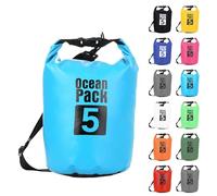 MOMAHUA 5L Dry Bag,Sky Blue Waterproof Bag with Adjustable Shoulder Strap,Small Capacity Swimming Bags 2L/5L/10L/15L/20L/25L/30L Dry Sack for Paddle Boarding,Wet Bags for Travel,Outdoor Camping
