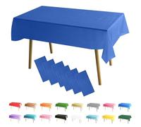 MOMAHUA 6 Pack Dark Blue Table Cloth Party Tablecloths, 137x274cm Rectangle Table Covers, Large Wipe Clean Plastic Tablecloth Party for Picnic, Baby Shower, Halloween Party, Christmas Table Décor