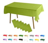 MOMAHUA 6 Pack Fruit Green Table Cloth Party Tablecloths, 137x274cm Rectangle Table Covers, Large Wipe Clean Plastic Tablecloth Party for Picnic, Baby Shower, Halloween Party, Christmas Table Décor
