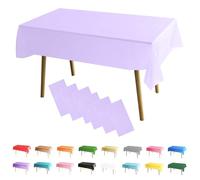 MOMAHUA 6 Pack Light Purple Table Cloth Party Tablecloths, 137x274cm Rectangle Table Covers, Large Wipe Clean Plastic Tablecloth Party for Picnic, Baby Shower, Halloween Party, Christmas Table Décor