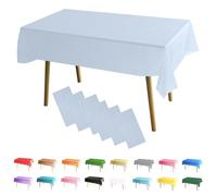 MOMAHUA 6 Pack Macaron Blue Table Cloth Party Tablecloths, 137x274cm Rectangle Table Covers, Large Wipe Clean Plastic Tablecloth Party for Picnic, Baby Shower, Halloween Party, Christmas Table Décor