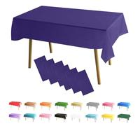 MOMAHUA 6 Pack Midnight Blue Table Cloth Party Tablecloths, 137x274cm Rectangle Table Covers, Large Wipe Clean Plastic Tablecloth Party for Picnic, Baby Shower, Halloween Party, Christmas Table Décor