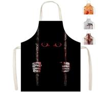 MOMAHUA Halloween Apron Blood Splatter for Adult,65x75cm Scary Bloody Butcher Costume Cosplay Accessories,Adjustable Waterproof Kitchen Cooking Waitress Chef Black Apron
