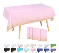 MOMAHUA HOMAVEL 6Pcs Pink Gold Dot Party Tablecloths 137x274cm | 6 Rectangular Polyester Table Covers with Pink Gold Dots for Mother's Day, Valentine's Day, Birthdays and Celebrations