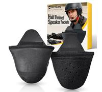Moman HEB Half Helmet Speaker Pockets, Ear Pads for Motorcycle Headset Motorbike Headphone Helmet with Narrow or Wide Straps Blocks Wind Noise & Cold