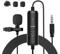 Moman Lav-S6E Lapel Lavalier Microphone with Clip Omnidirectional Condenser Mini Clip Microphone with Cable for DSLR Camera/Mobile Phone/Laptop/PC/Interview/Video Conference/Podcast/Dictation 6 m