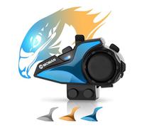 Moman Motorbike Intercom, H2E 2-Way 1000M Motorcycle Intercom Eagle-Like Universal Pairing Audio Multitasking Triple Noise Cancellation Helmet Headset Communication System Hi-Fi Music Sharing, 1 Pack